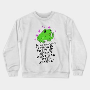 frog peace sign Crewneck Sweatshirt